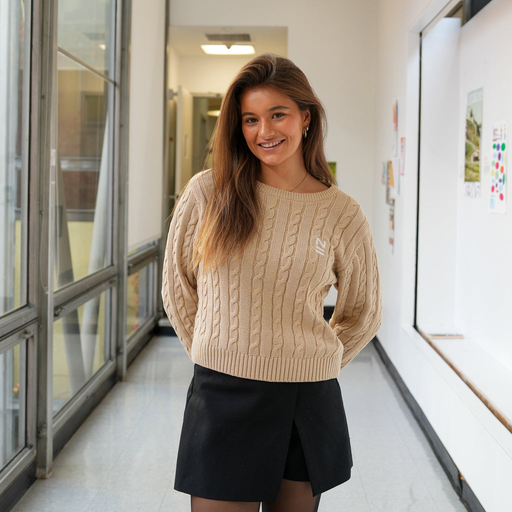 "N" Recycled Cable Knit Sweater