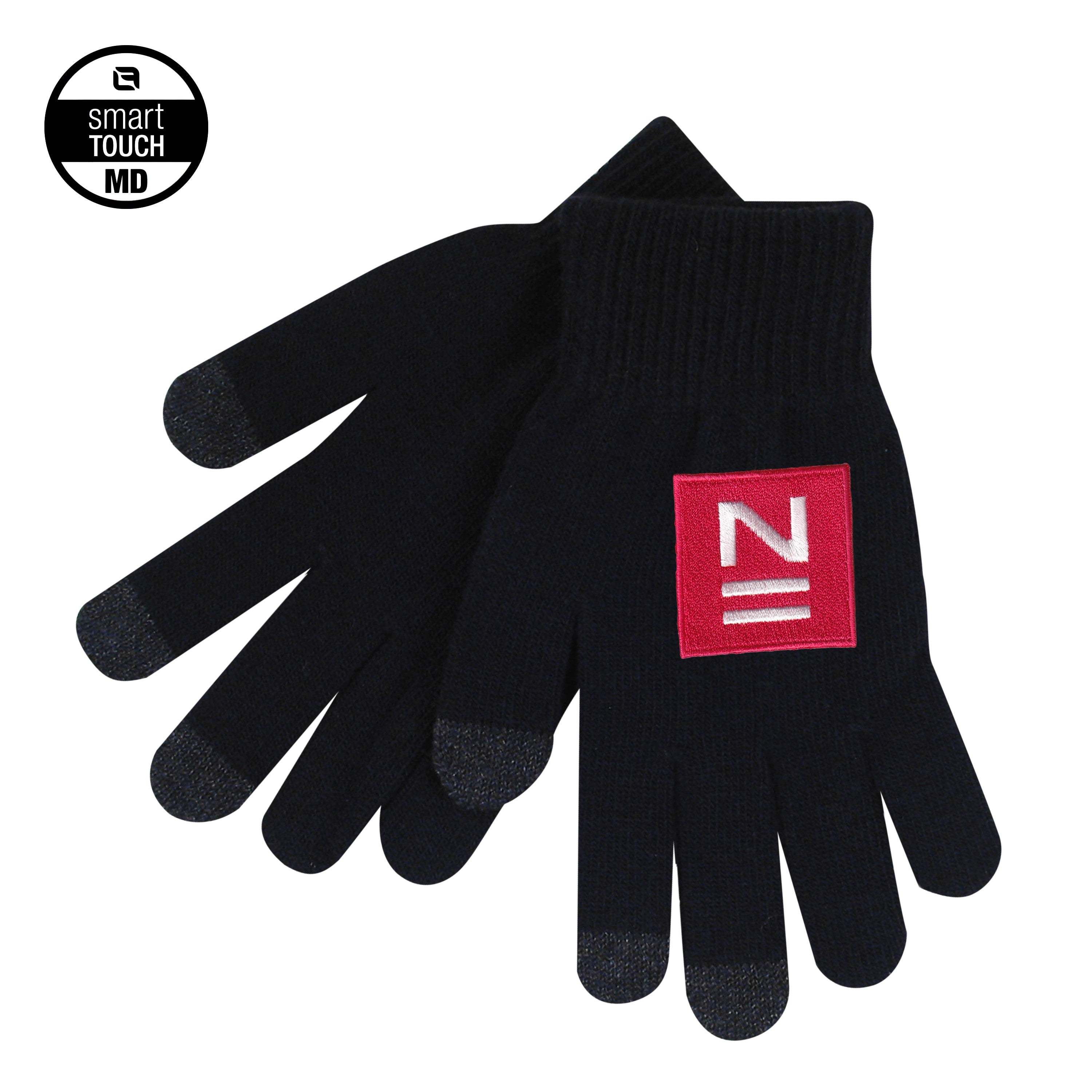 "N" Black Texting Gloves