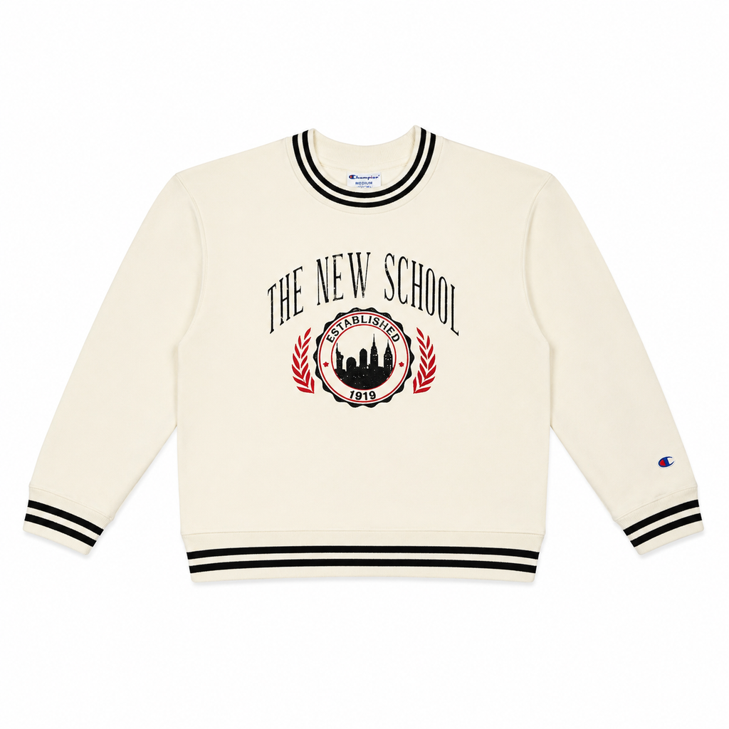 The New School Cropped Laurel Crew