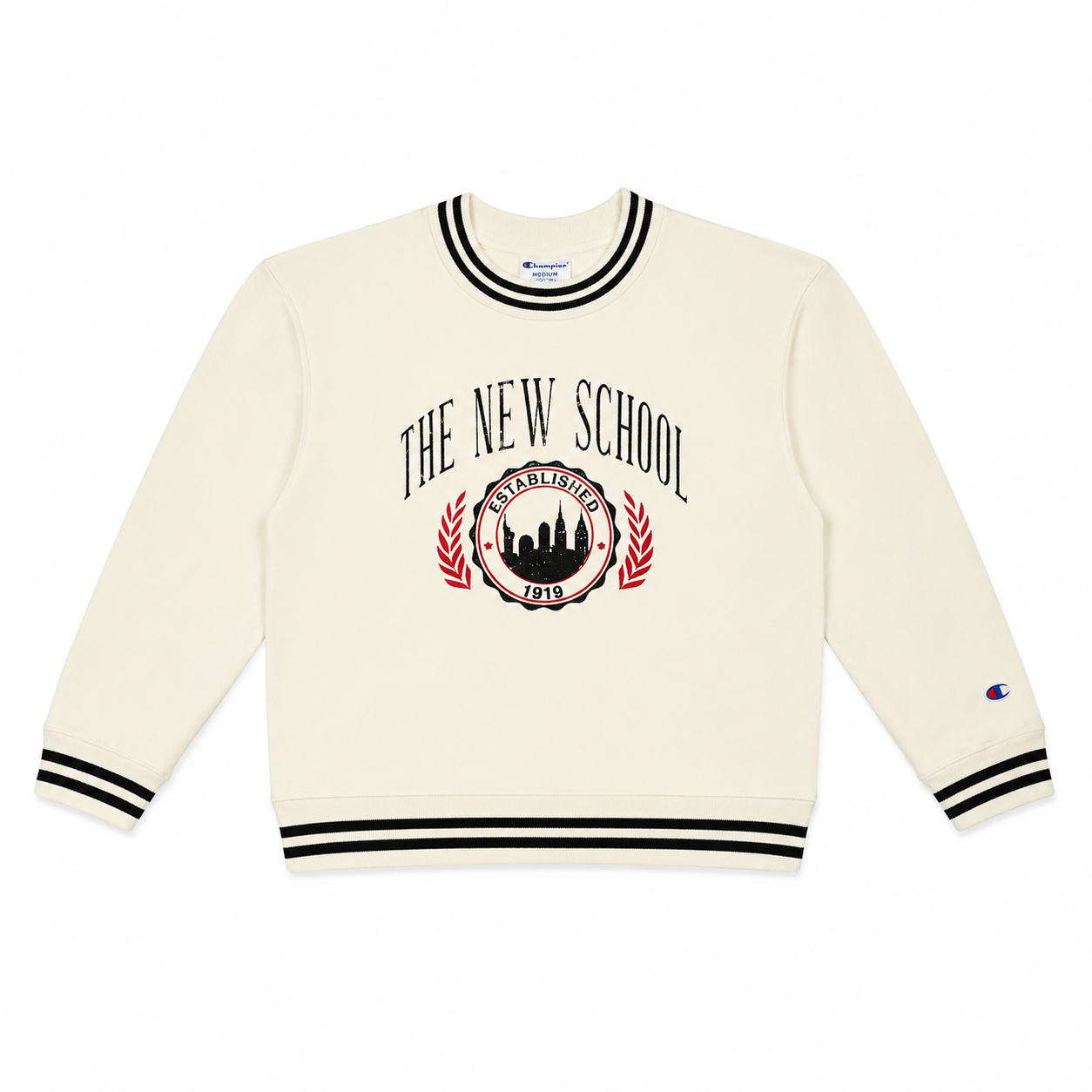 The New School Cropped Laurel Crew
