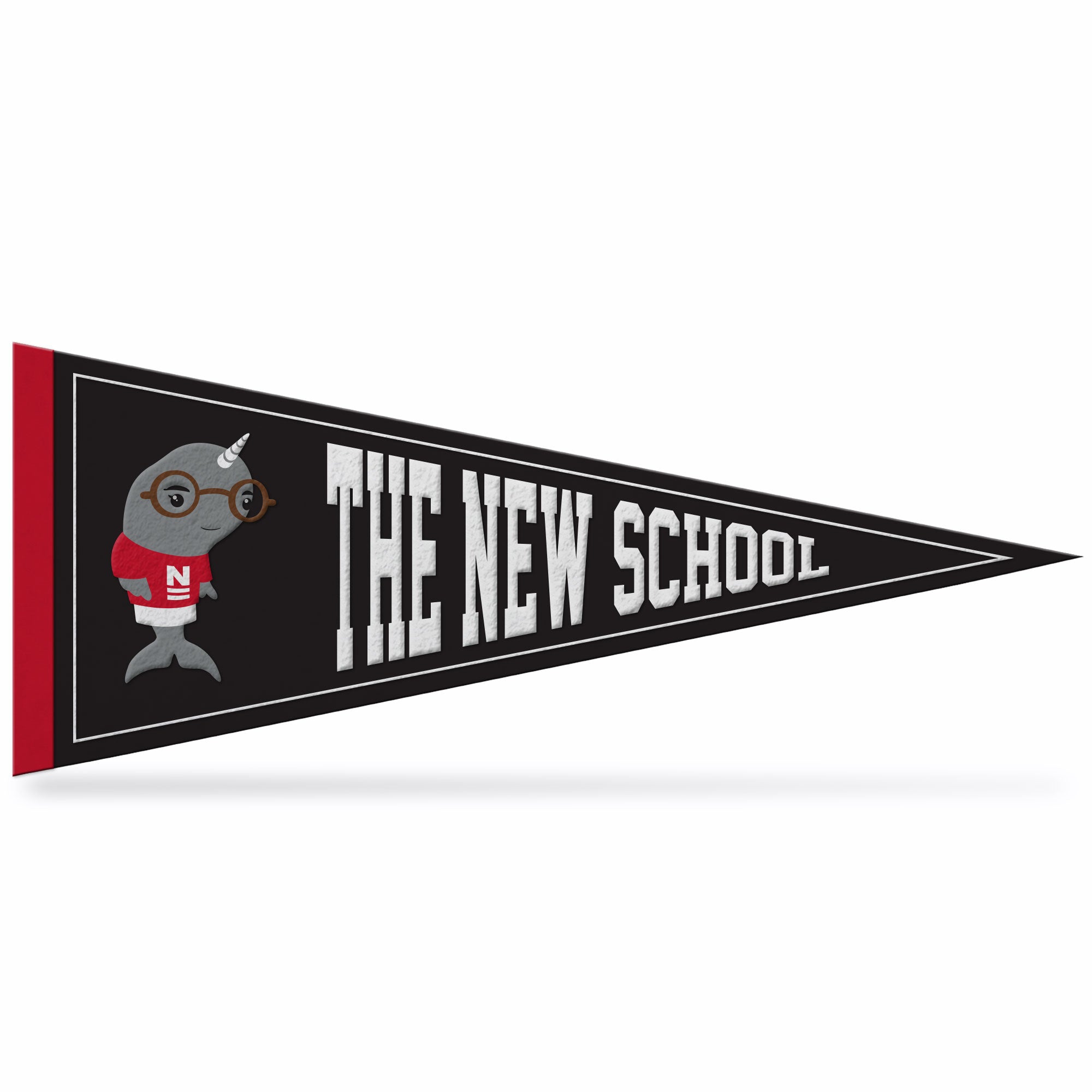 The New School Embroidered Pennant - 13X32
