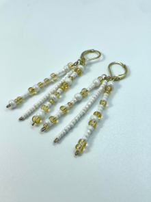 Gold and White Earring #16