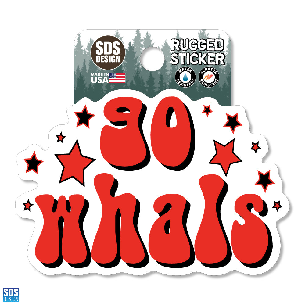 Go Whals Bubble Text - Rugged Sticker 3.5"