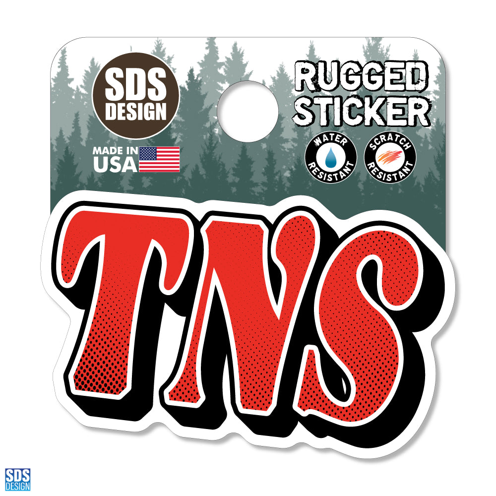 TNS Halftone Fill Text - Rugged Sticker 2"