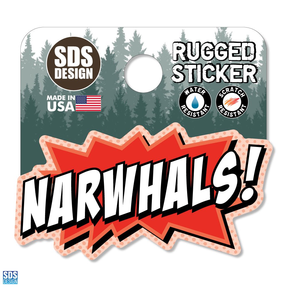 Gnarwhals! Comic Book - Rugged Sticker 2"