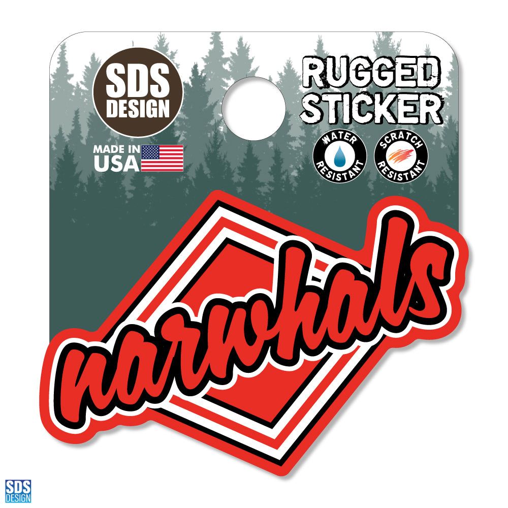 Narwhals Graffiti Text - Rugged Sticker 2"