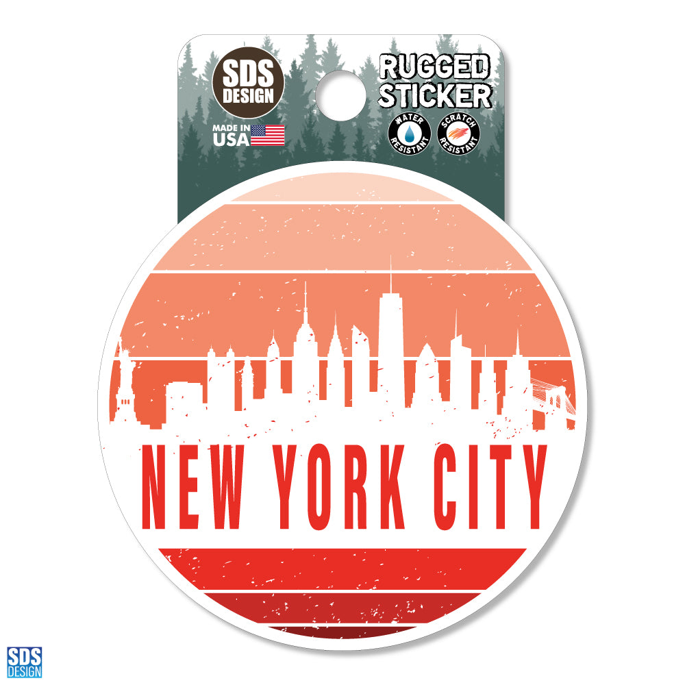 NYC Color Stripe - Rugged Sticker 3.5"