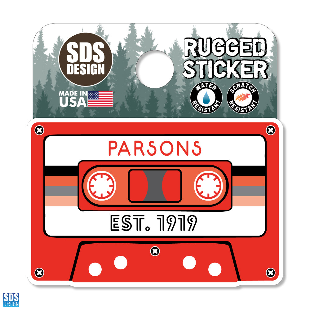 Parsons Cassette Tape - Rugged Sticker 2"