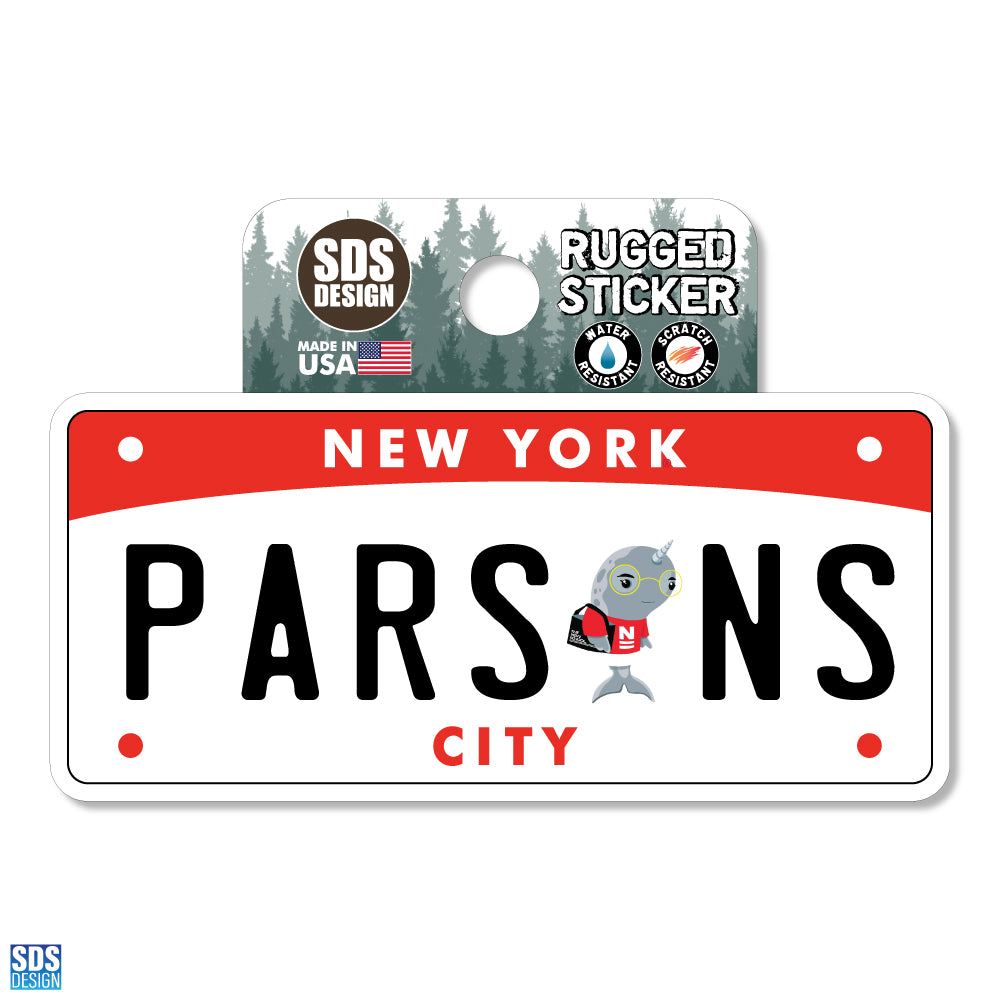 Parsons License Plate - Rugged Sticker 3.5"