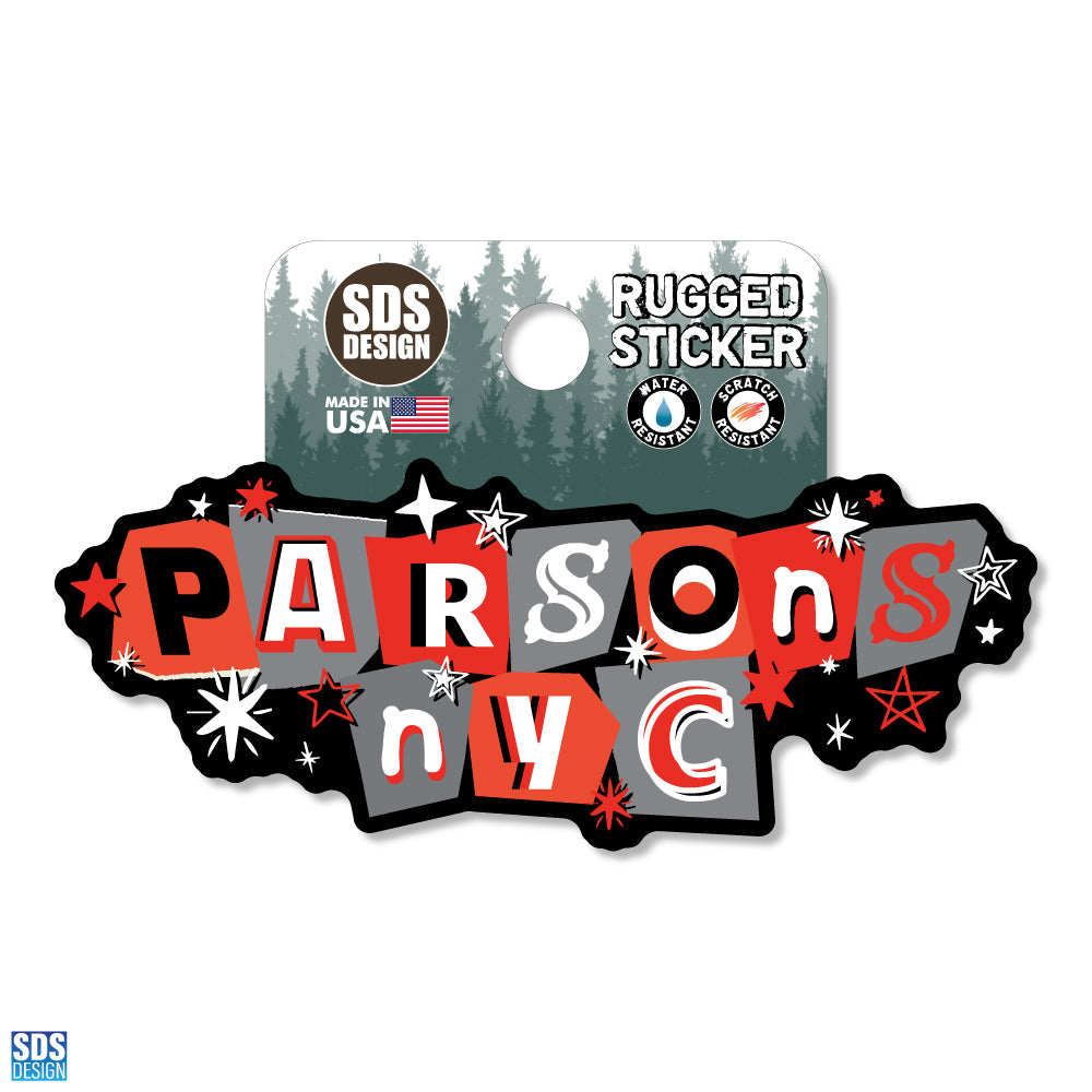 Parsons NYC Scrapbook - Rugged Sticker 3.5"