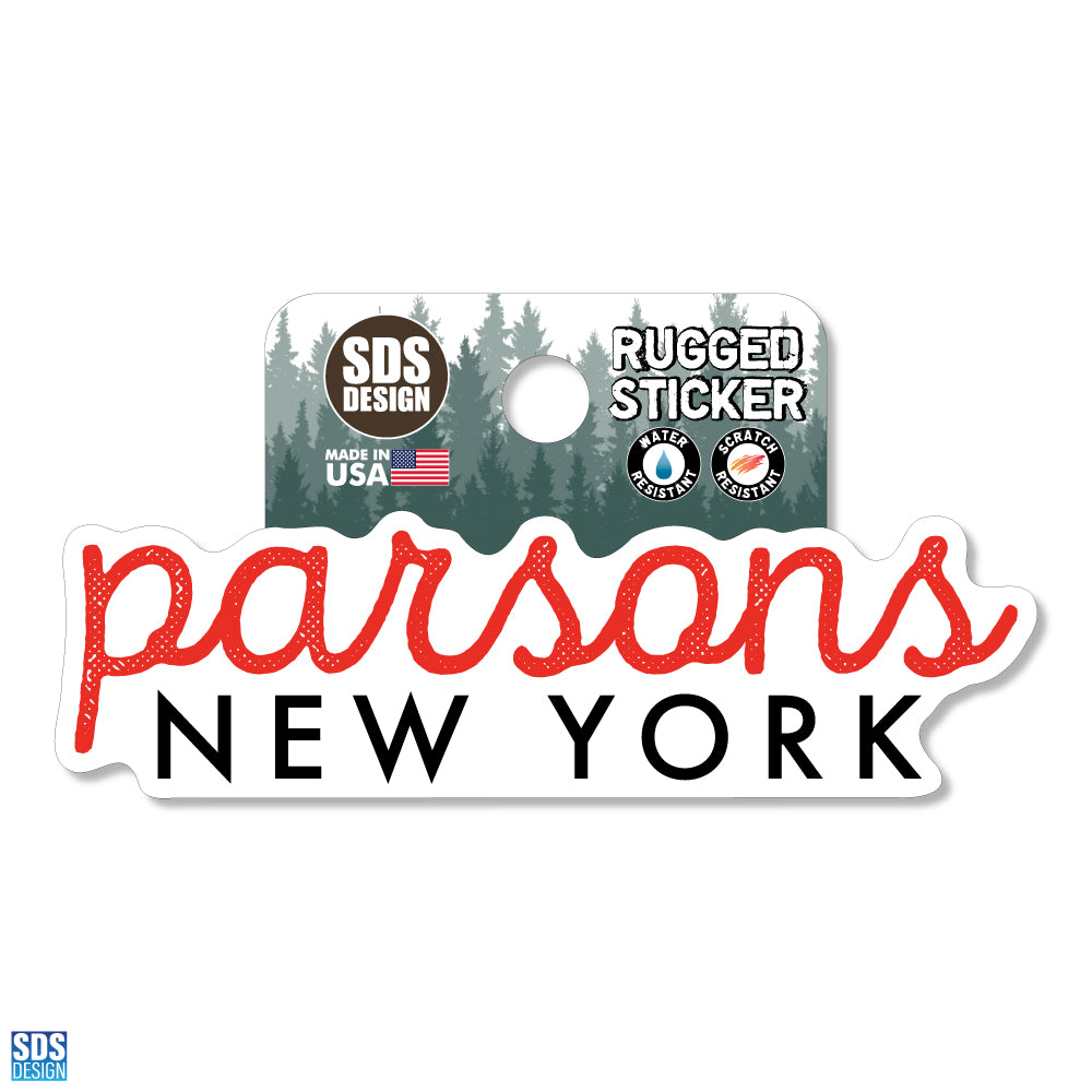 Parsons Script - Rugged Sticker 3.5"