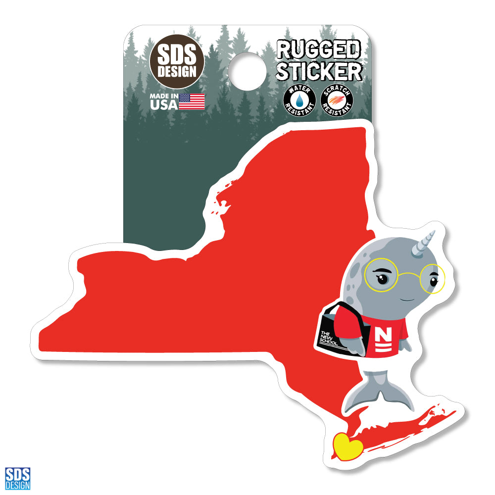 State of NY w_Gnarls - Rugged Sticker 3.5"