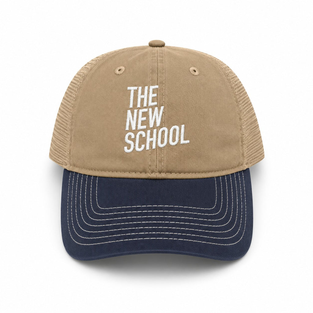 The New School Embroidered Trucker - Navy/Khaki