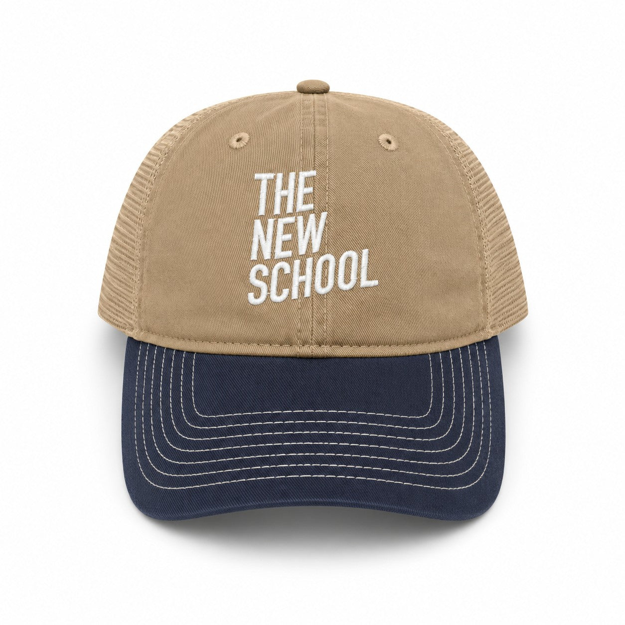The New School Embroidered Trucker - Navy/Khaki