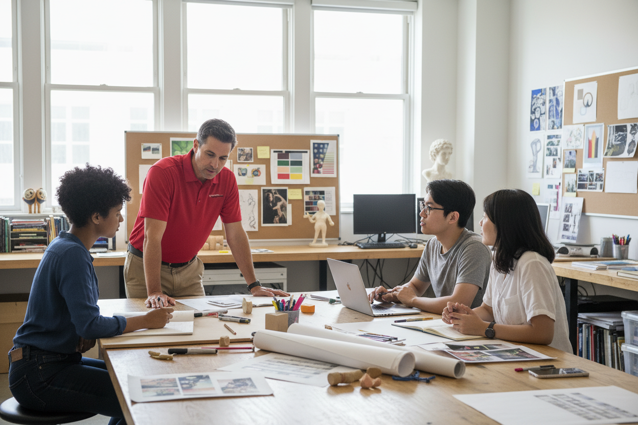 Design studio faculty and students lifestyle photo