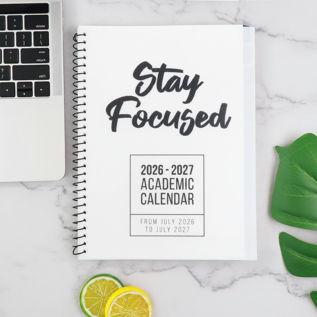 Stay Focused 2026-2027 Academic Calendar Planner in white