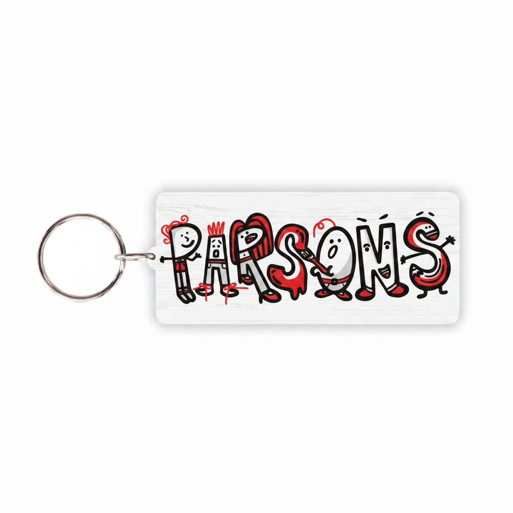 Parsons School of Design Keychain - Red & Black