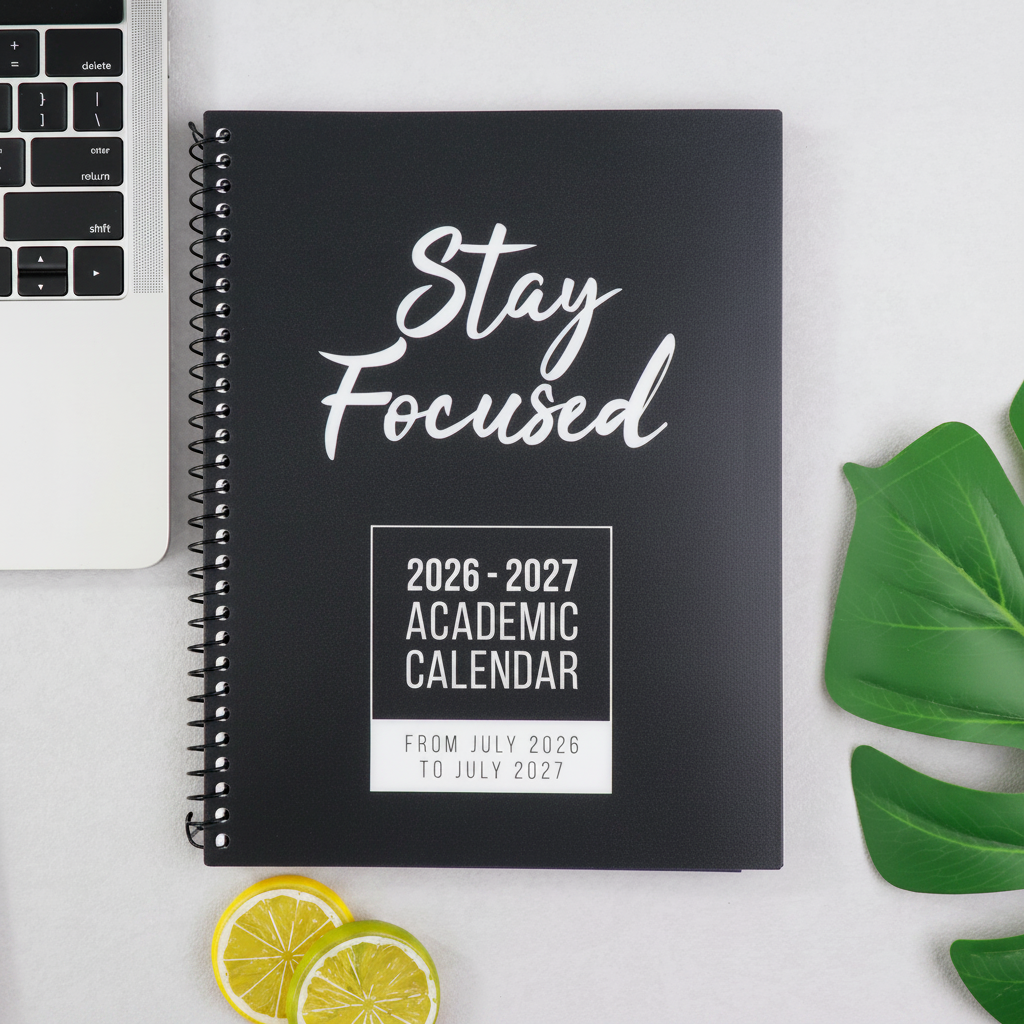Stay Focused 2026-2027 Academic Calendar Planner in black