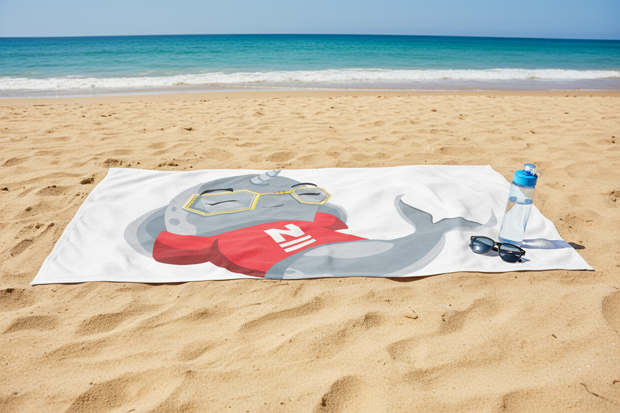 Narwhal Beach Towel Lifestyle