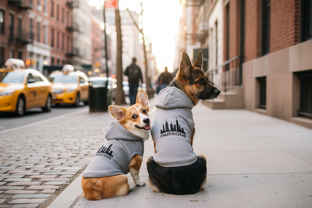 Parsons Dog Hoodie - Corgi and German Shepherd