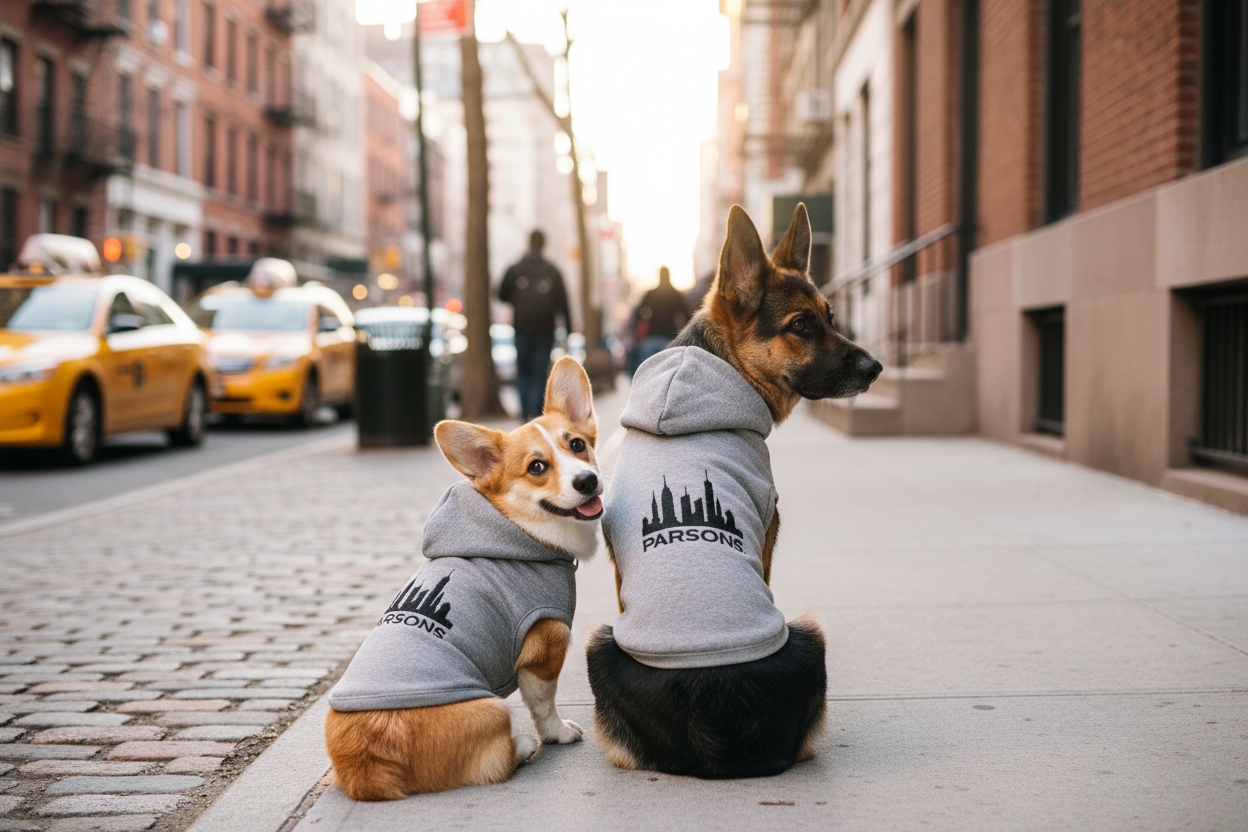 Parsons Dog Hoodie - Corgi and German Shepherd