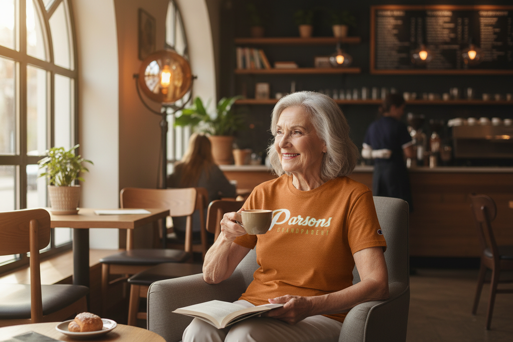 Parsons Grandparent T-Shirt - Coffee Shop Lifestyle