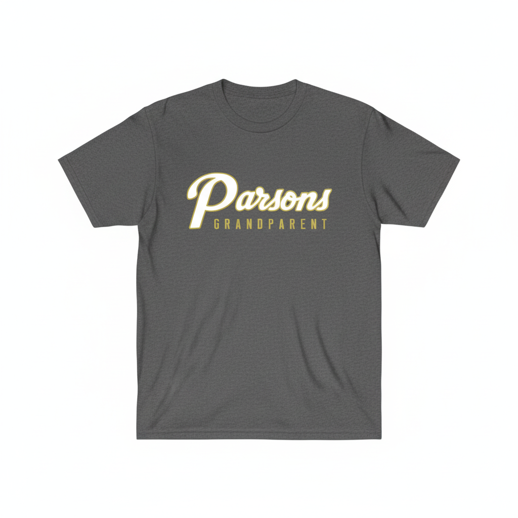 Parsons Grandparent T-Shirt - Heather Gray Flat Lay