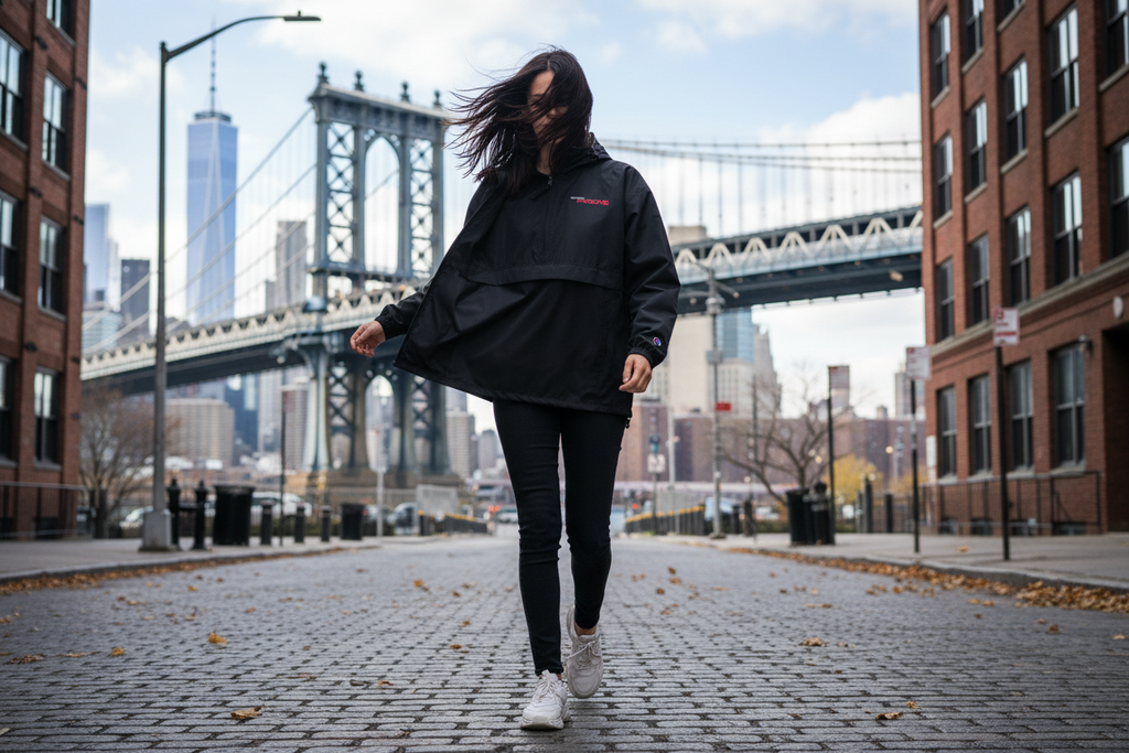 Parsons jacket windy NYC lifestyle photo