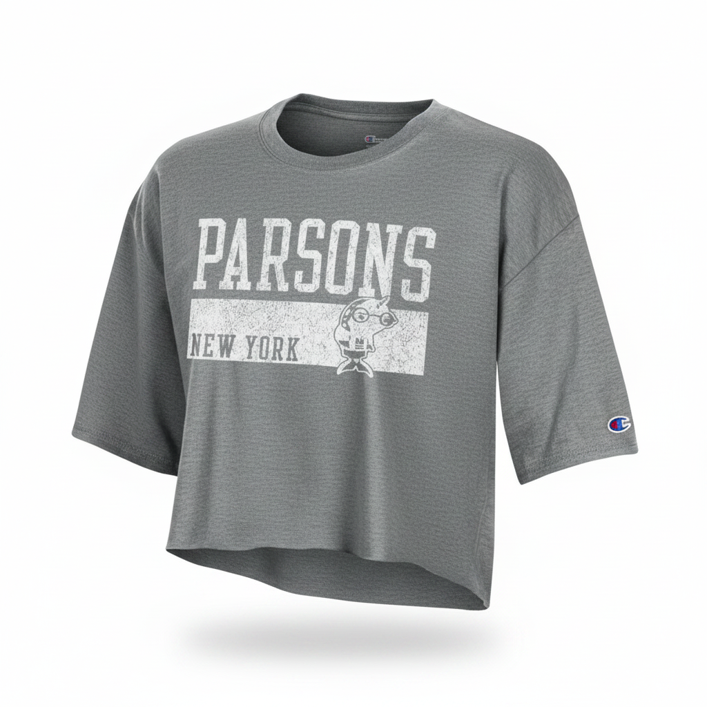 Parsons New York Cropped Tee - Grey