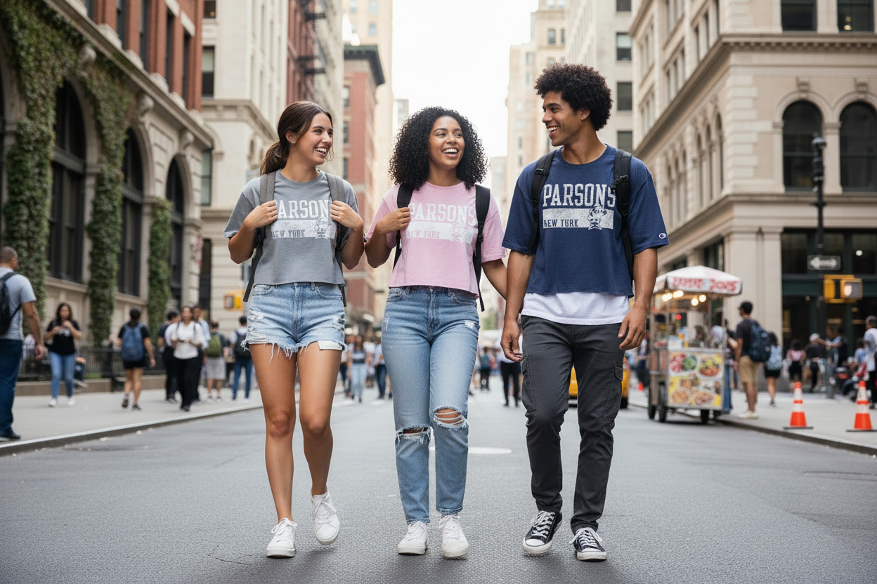 Parsons New York Cropped Tee - Lifestyle All Colors