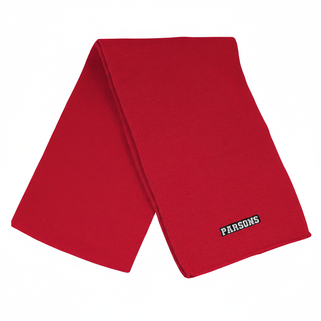 Parsons Red Fleece Scarf - White Background