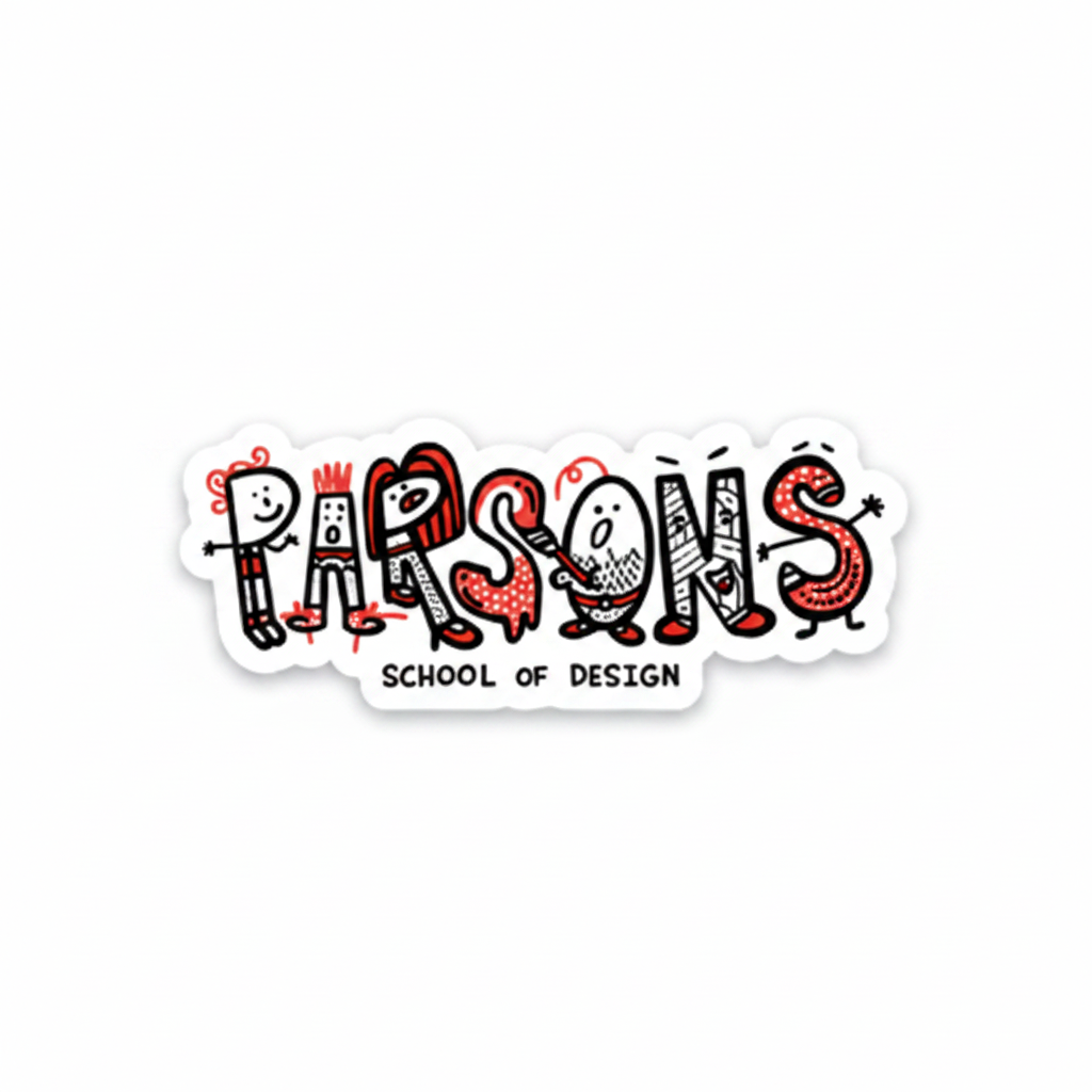 Parsons School of Design Sticker – Red