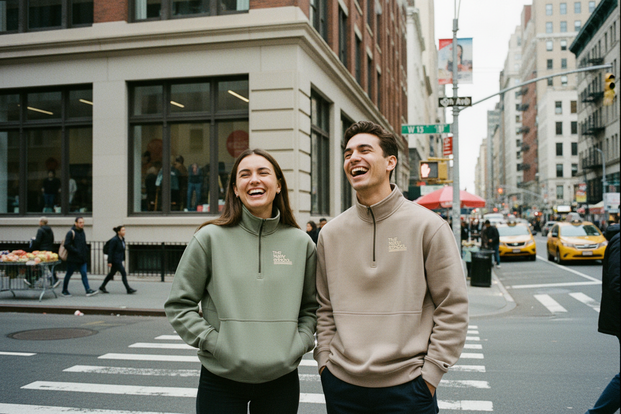 Quarter-Zip Sage & Atmosphere - Together at Parsons