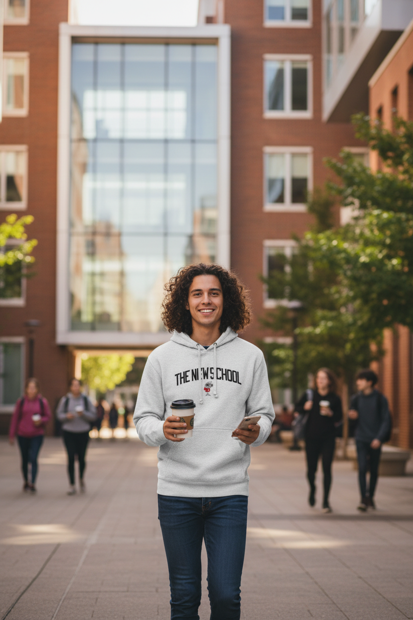 The New School Hoodie Lifestyle - White