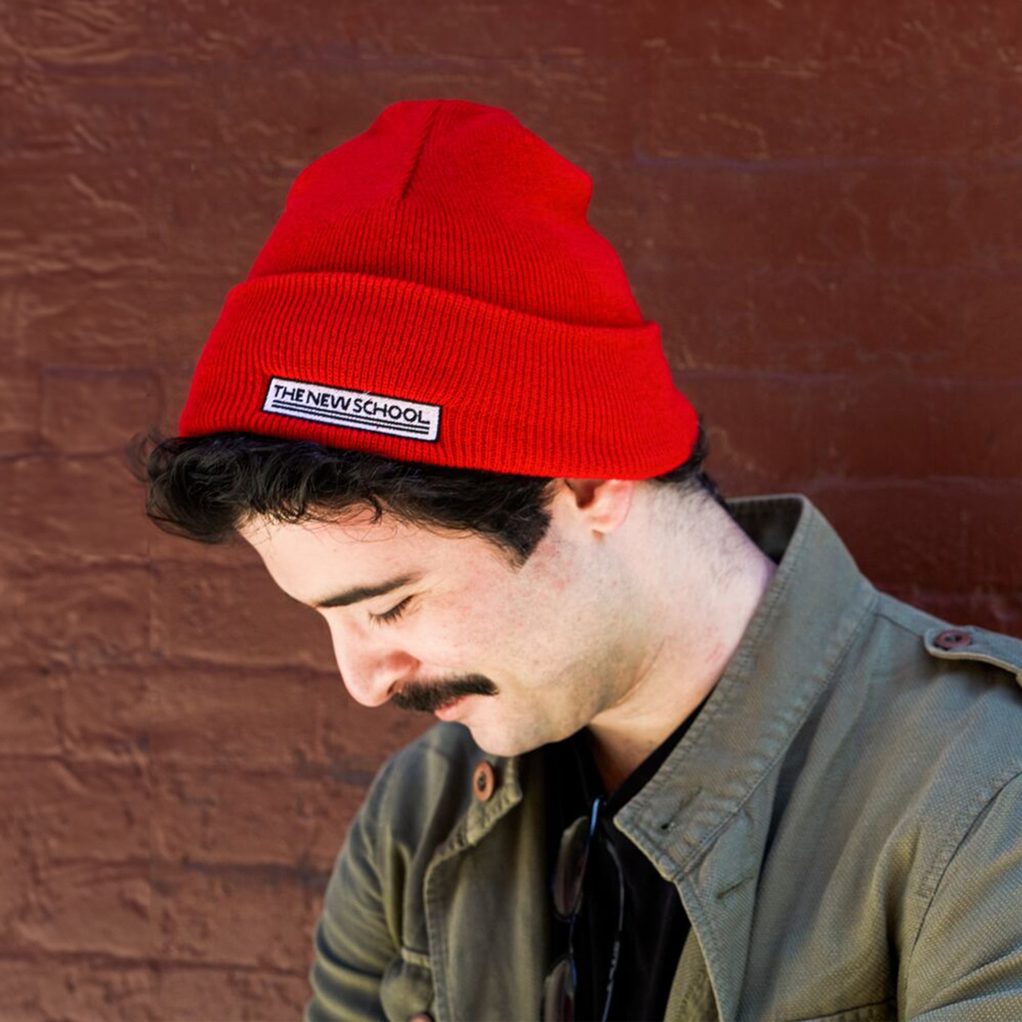The New School Embroidered Beanie