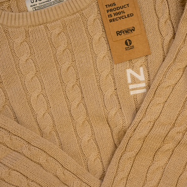 Recycled Cable Knit Sweater - "N"